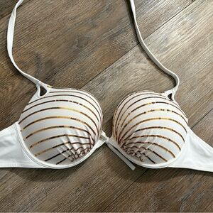Vintage like new  Victoria’s Secret bombshell Gold Women's swimsuit top push-up